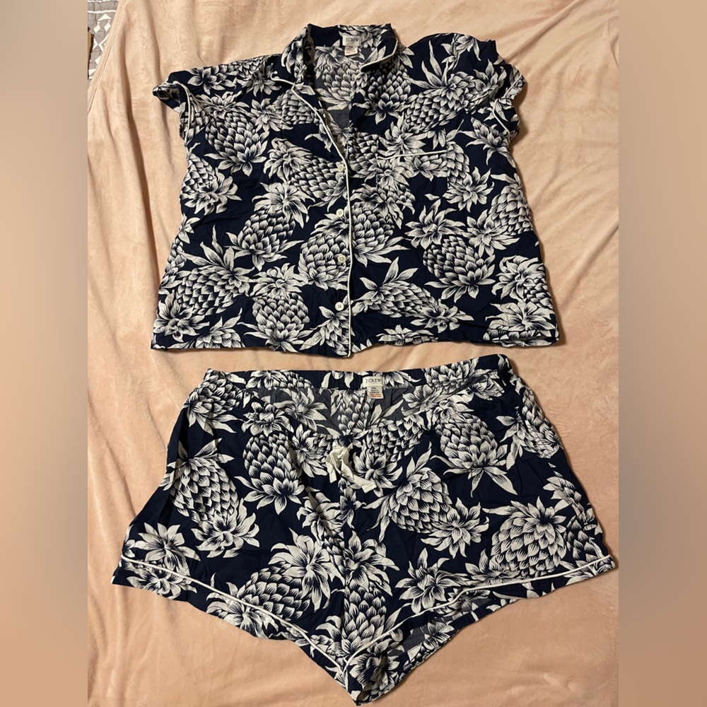 XXL J Crew 100% Cotton Pineapple Pajama Set